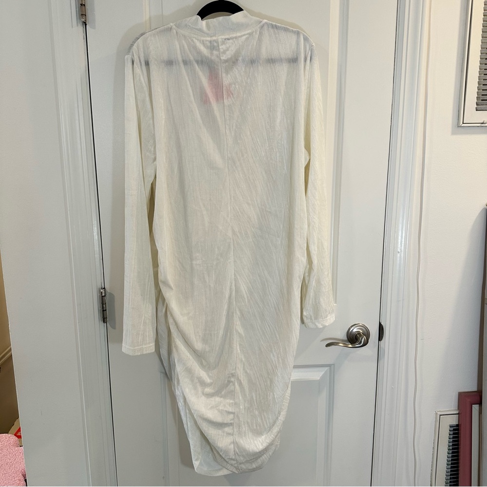 Extro&Vert Plus High Neck Bodycon Mini Dress in Shimmer Velvet - Picture 14 of 16
